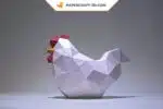 Papercraft de pintinho e galinha em origami 3D