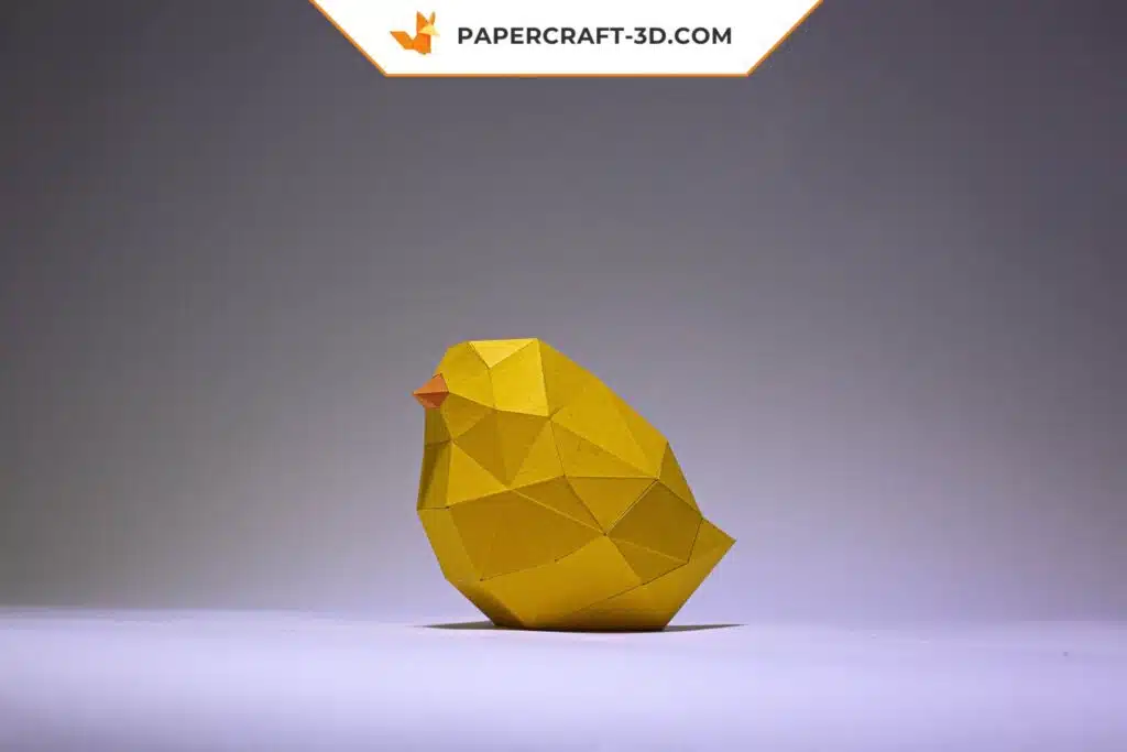 Papercraft de pintinho e galinha em origami 3D