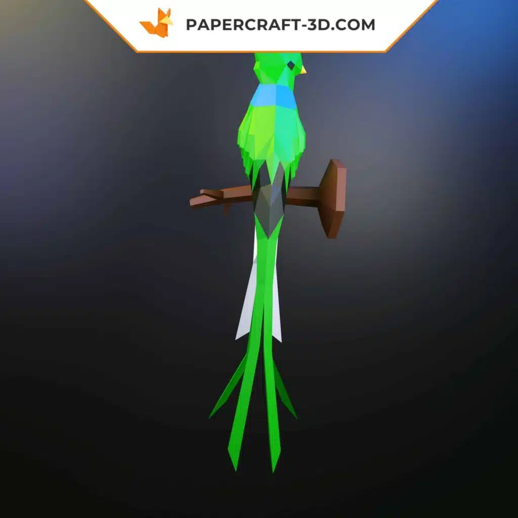 Quetzal Papercraft als 3D-Origami, Ansicht 3