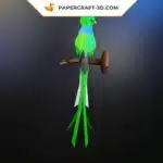Quetzal Papercraft als 3D-Origami, Ansicht 3