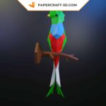 Papercraft de Quetzal en origami 3D