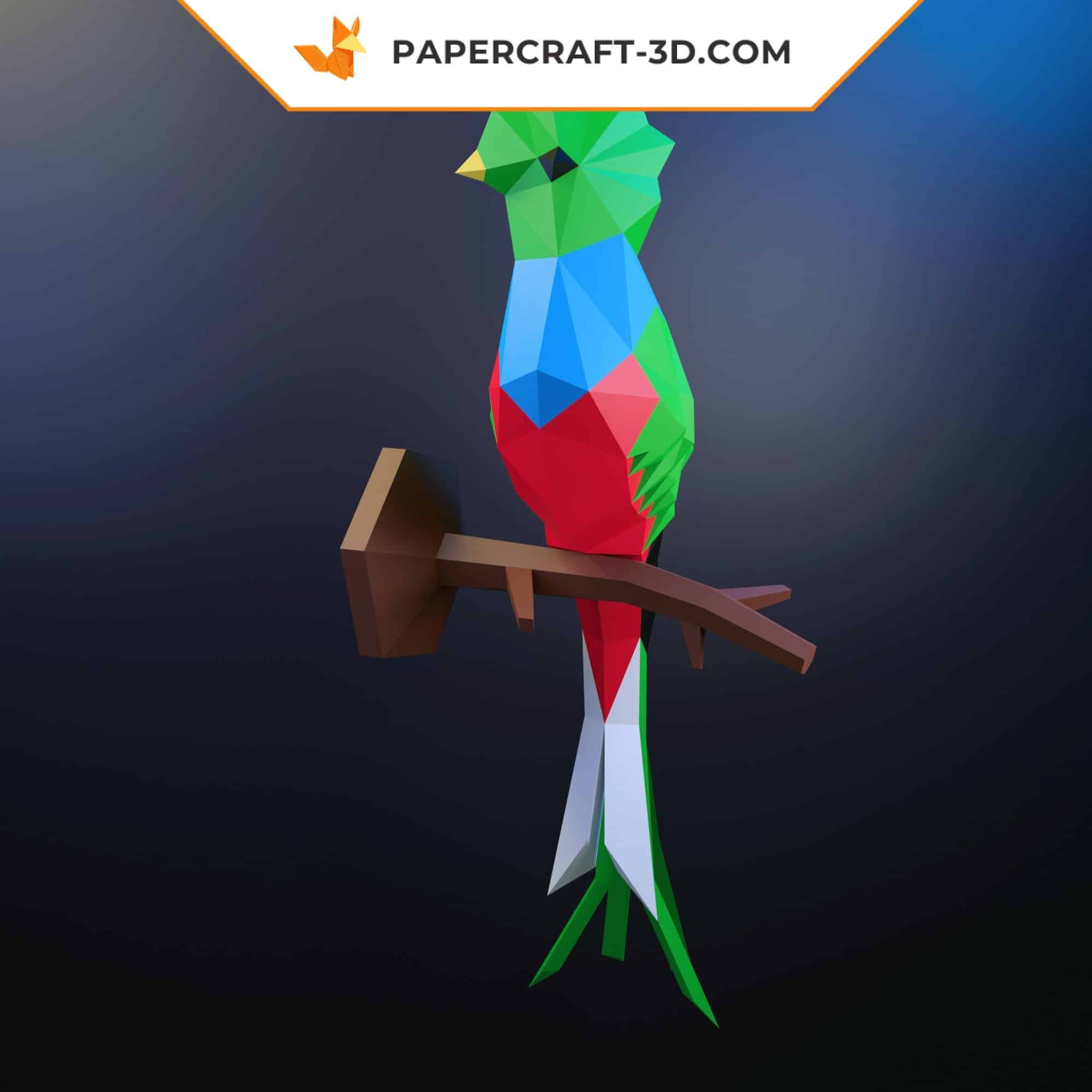 Papercraft of Quetzal in 3D origami