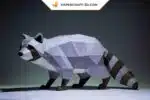 Papercraft raton laveur en origami papier 3D à télécharger, weergave 2