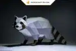 Papercraft raton laveur en origami papier 3D à télécharger, weergave 3