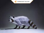 Papercraft de raton laveur en origami 3D