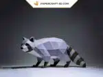 Papercraft raton laveur en origami papier 3D à télécharger