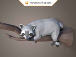 Papercraft Waschbär in 3D-Origami