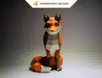 Papercraft Renard en origami de papier 3D à télécharger, weergave 2