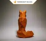 Papercraft Renard en origami de papier 3D à télécharger, weergave 4