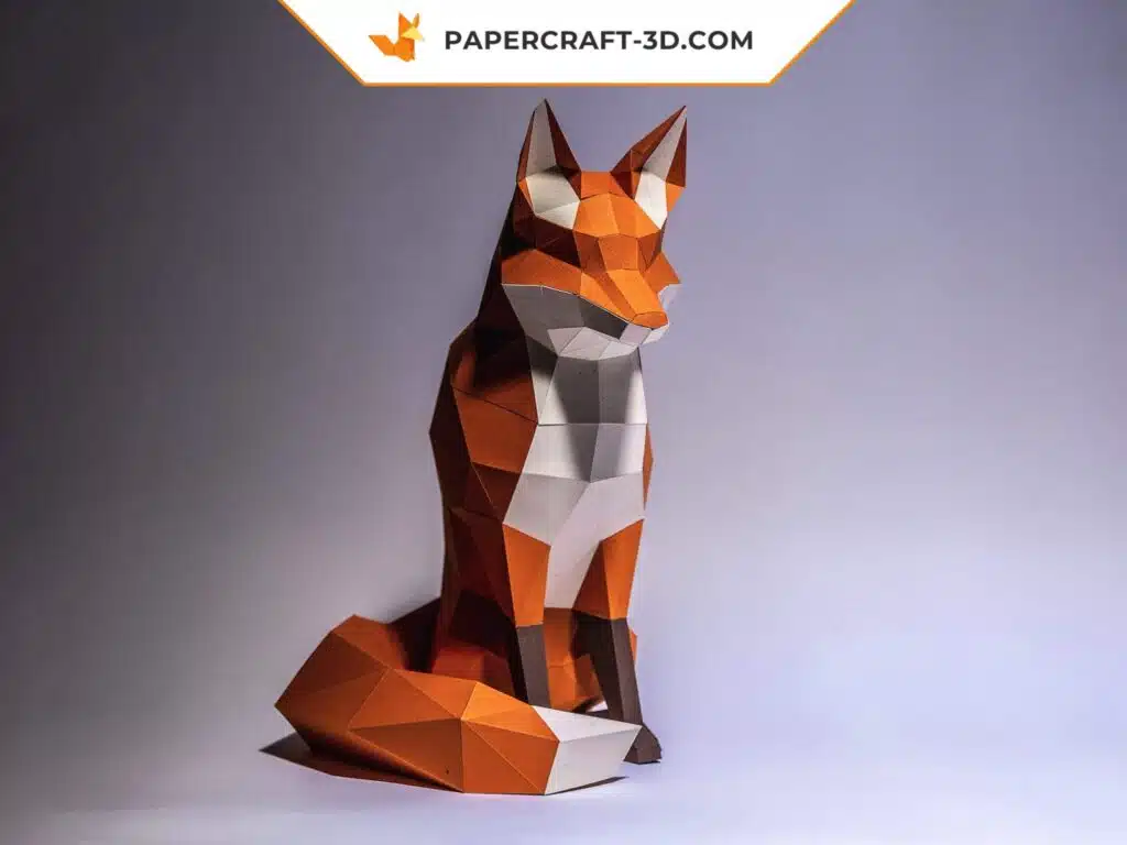 Papercraft Renard en origami de papier 3D à télécharger