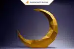 Papercraft Renard Lunaire origami papier 3D, weergave 6