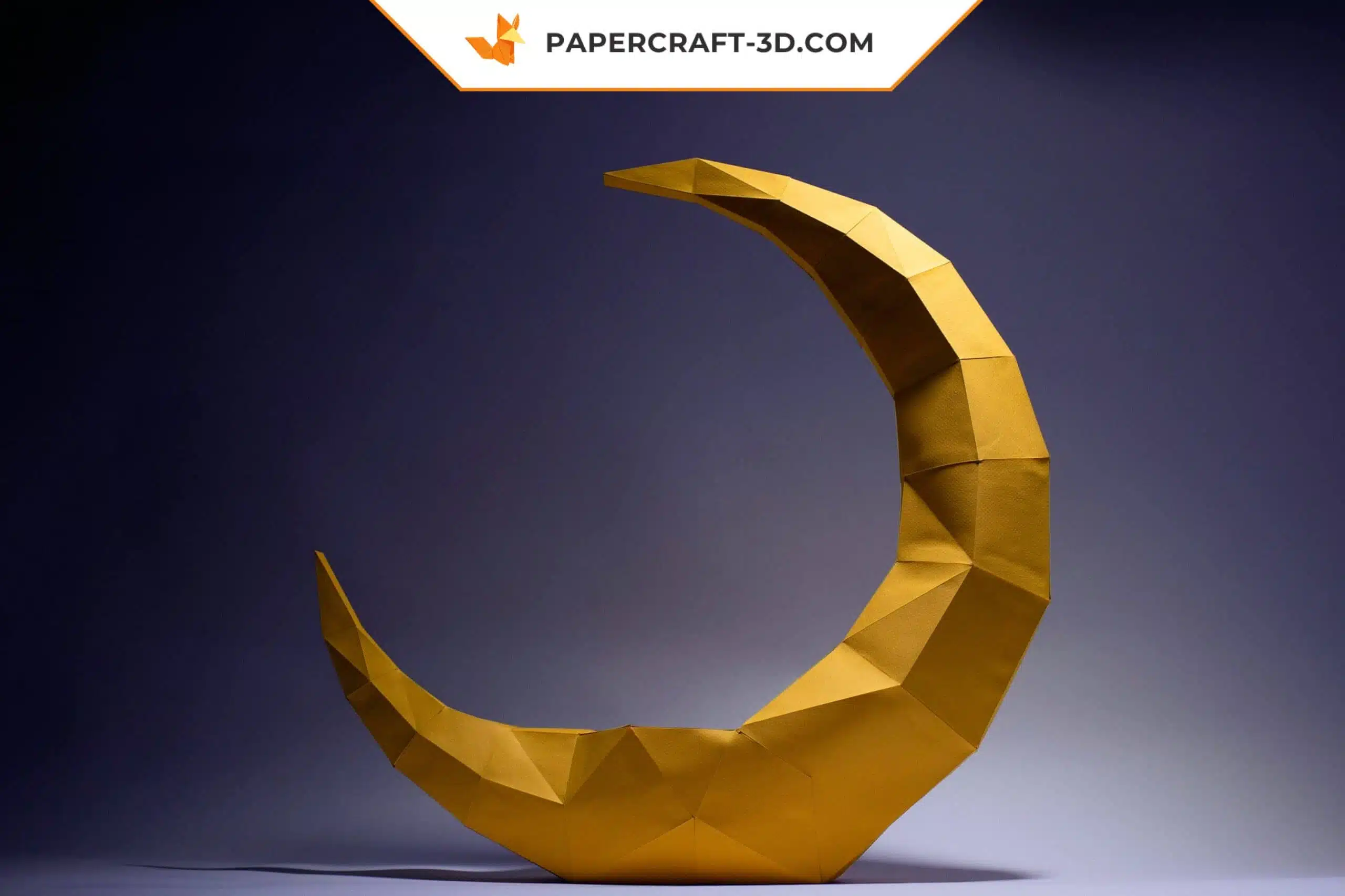 Papercraft Renard Lunaire origami papier 3D, weergave 6