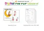 Papercraft Renard Lunaire origami papier 3D, weergave 7