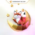 Moon Fox 3D Paper Origami Papercraft