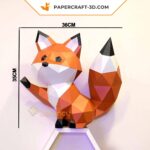 Papercraft fox moon in 3D origami
