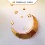 Papercraft fox moon in 3D origami