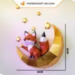 Moon Fox 3D Paper Origami Papercraft