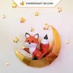Moon Fox 3D Paper Origami Papercraft