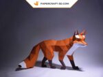 Papercraft laufender Fuchs als 3D-Origami