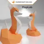 Papercraft raposa em origami 3D