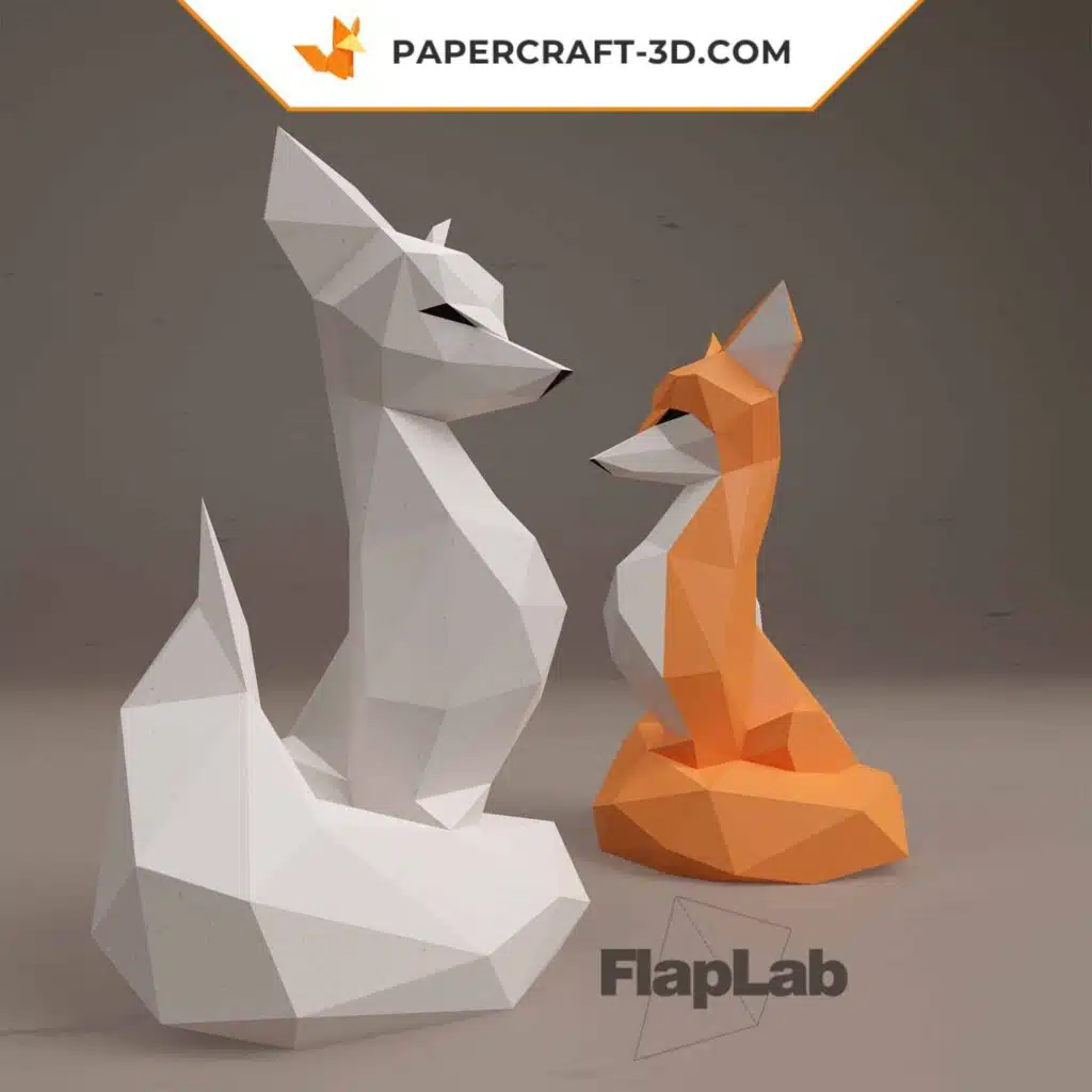 Papercraft renard en origami 3D