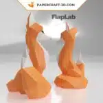 Papercraft raposa em origami 3D