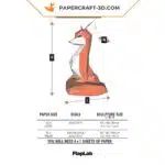 Papercraft raposa em origami 3D