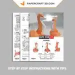 Papercraft raposa em origami 3D