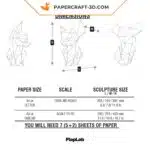 Papercraft de raposa fofa em origami 3D