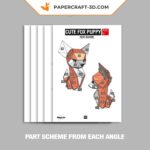 Papercraft süßer Fuchs in 3D Origami