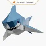 Papercraft requin bébé origami papier 3D, weergave 3