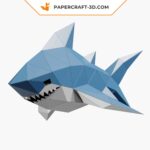 Papercraft tubarão bebê em origami 3D