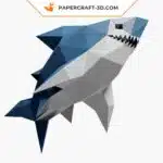 Papercraft requin bébé origami papier 3D, weergave 4
