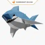 Papercraft requin bébé origami papier 3D, weergave 6