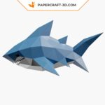 Papercraft tubarão bebê em origami 3D