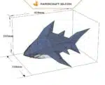 Papercraft requin bébé origami papier 3D, weergave 8