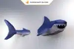 Papercraft requin blanc en origami papier 3D pour décoration murale, weergave 2