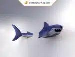 Papercraft requin blanc en origami papier 3D pour décoration murale