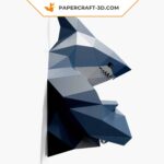 Papercraft busto de tubarão para decoração de parede em origami 3D