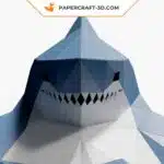 Papercraft busto de tubarão para decoração de parede em origami