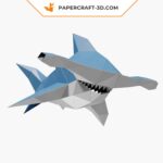 Papercraft baby hammerhead shark in 3D origami