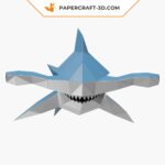 Papercraft baby hammerhead shark in 3D origami
