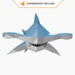 Papercraft de tubarão-martelo bebê em origami 3D
