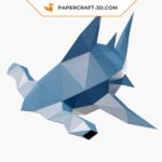Papercraft baby hammerhead shark in 3D origami