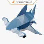 Papercraft de tubarão-martelo bebê em origami 3D