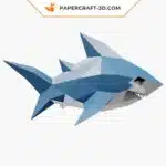 Papercraft de tubarão-martelo bebê em origami 3D