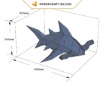 Papercraft baby hammerhead shark in 3D origami