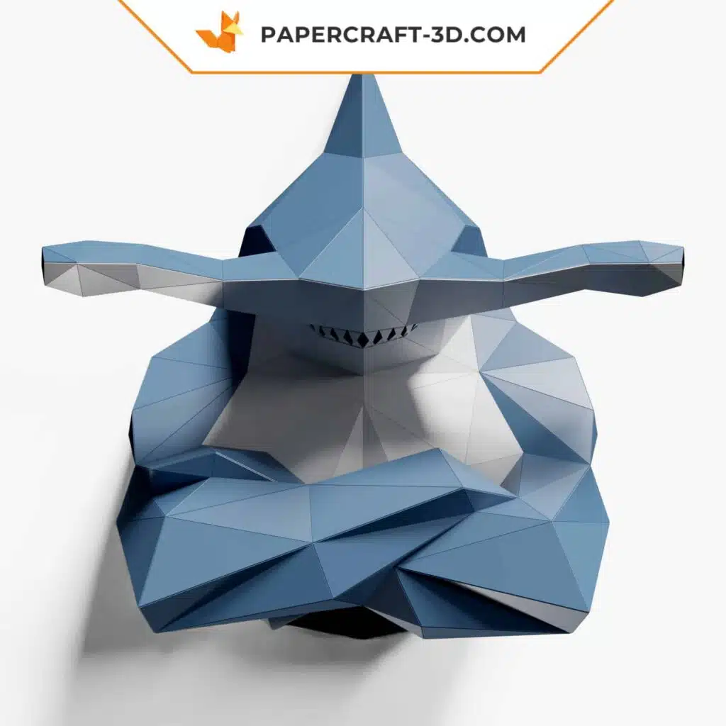 Papercraft Hammerhai-Wandbüste aus 3D-Origami