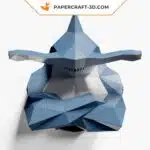 Papercraft Requin-marteau décor mural en papier 3D origami