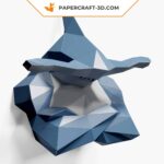 Papercraft busto di squalo martello da parete in origami 3D